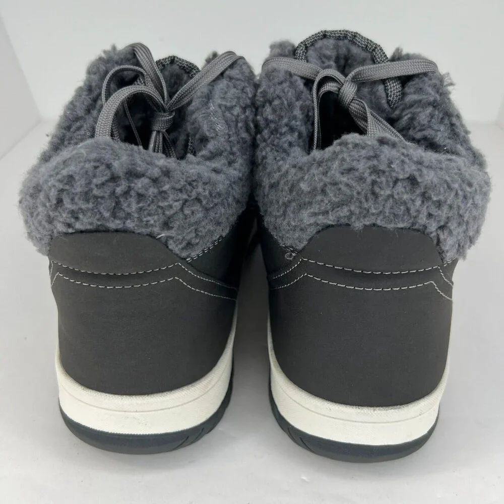Weatherproof Mens 1624753 Gray Slope Memory Foam Faux Fur Size 13M Sneakers